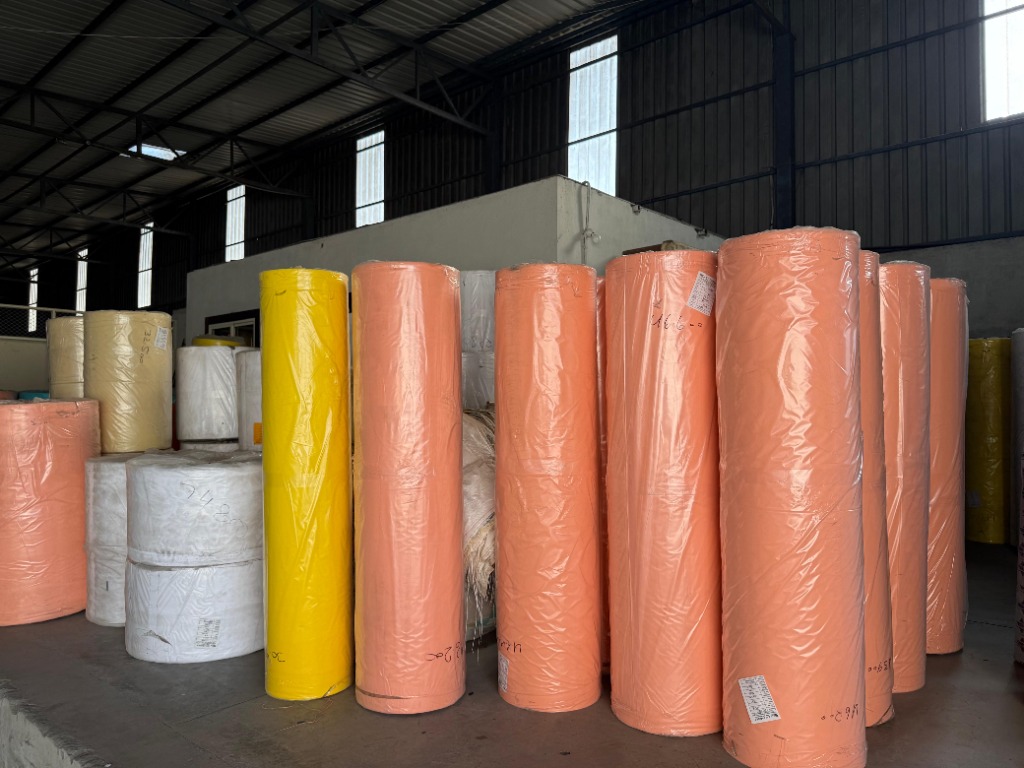 V.R Industries non-woven fabric rolls inventory in warehouse